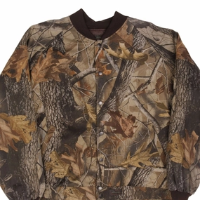 VINTAGE REALTREE HARDWOODS CAMO BOMBER JACKET SIZE XL Detect birthday