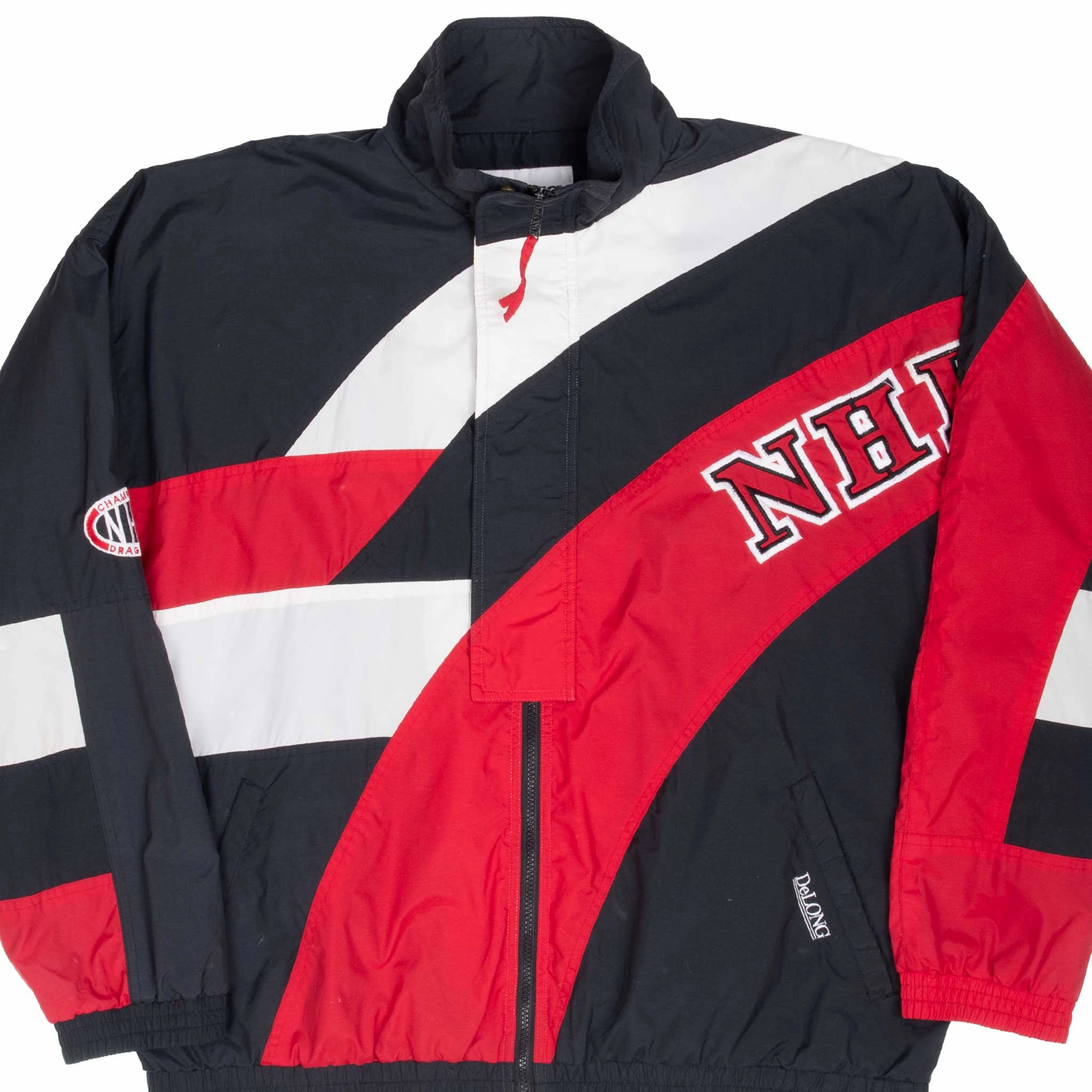 All Season Fit Warm Outer Layer VINTAGE NHRA DRAG RACING DE LONG WINDBREAKER JACKET 1990S XL