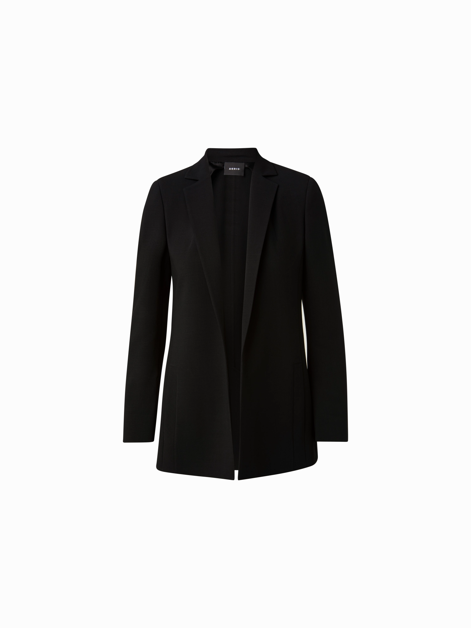 High Collar Design Style Layer Wool Double-Face Blazer with Elongated Lapel