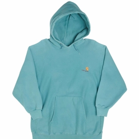 VINTAGE CARHARTT REVERSE WEAVE BLUE HOODIE SWEATSHIRT 1990S XL MADE IN USA Timeless Wear Trend Focus