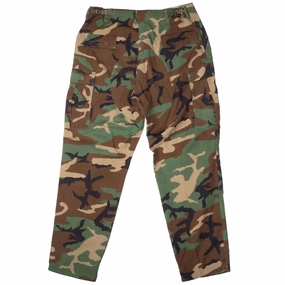 VINTAGE US ARMY RIP STOP WOODLAND CAMO COMBAT TROUSER 1985 LARGE LONG Casual Vibes
