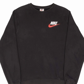 Bold Print Slim Silhouette VINTAGE NIKE X SUPREME FW18 BLACK CREWNECK SWEATSHIRT SIZE MEDIUM