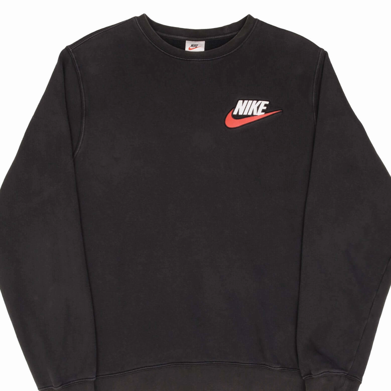 Bold Print Slim Silhouette VINTAGE NIKE X SUPREME FW18 BLACK CREWNECK SWEATSHIRT SIZE MEDIUM