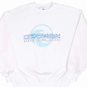 Streetwear Fashion VINTAGE NIKE HONOLULU MARATHON 1997 HEAVY WEIGHT SWEATSHIRT MEDIUM