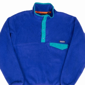 divers Adapt VINTAGE PATAGONIA BLUE SNAP T FLEECE PULLOVER JACKET 1990S SMALL